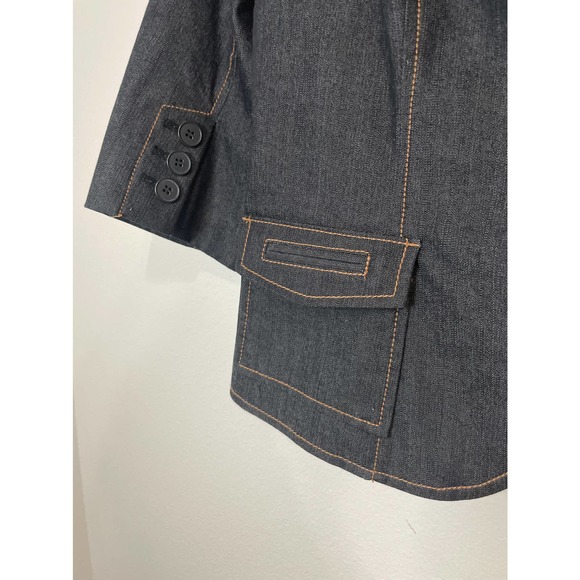 ANN TAYLOR LOFT Denim 3/4 Length Sleeved Blazer Size 10P - Picture 4 of 8